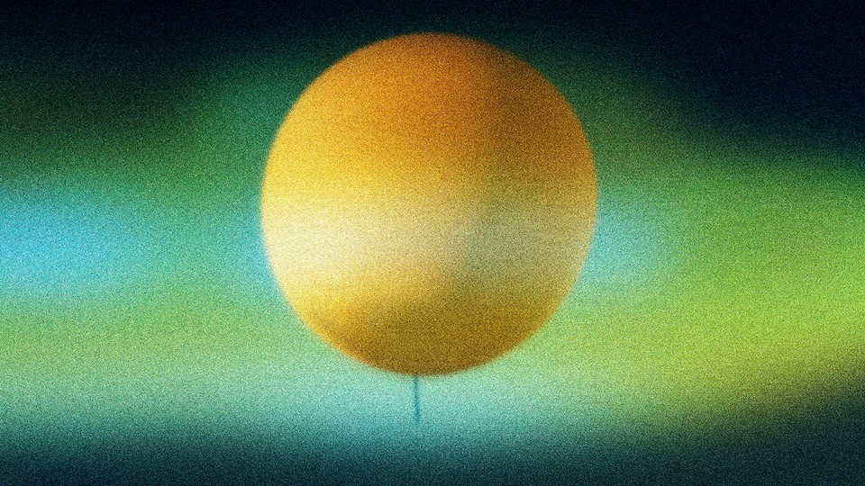 Illustration of a blurry balloon in the sky
