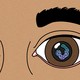 Eyes with Trichoplax in the pupils