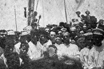 The lynching of James Reed, in Crisfield, Maryland, on July 28, 1907, for the alleged murder of the police officer John H. Daugherty. This image was modified for The Atlantic by the artist Ken Gonzales-Day, whose technique, as showcased in his "Erased Lynchings" project, is to digitally remove the victim from historical photographs of lynchings. By erasing the victims’ bodies, Gonzales-Day pushes the viewer to focus on the crowd and, by proxy, the racism and bias that were foundational to these acts of violence.