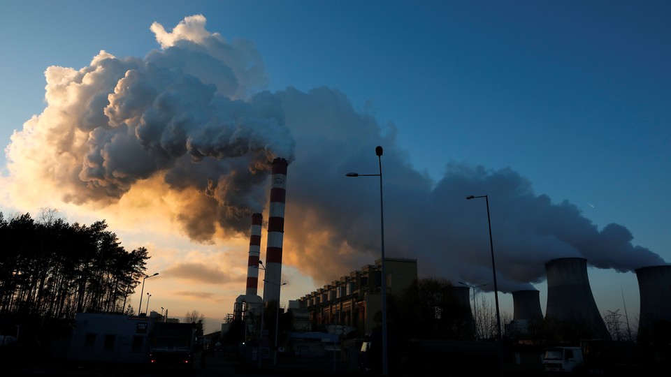 Smoke and steam billow from Belchatow Power Station, Europe's largest coal-fired power plant.