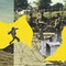 Collage showing soldiers, barbed wire, the damaged Nelson's Pillar, and a man preparing to throw an object