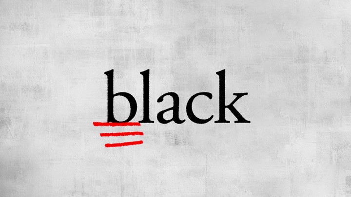 An illustration of the word "black" with the letter b underlined.