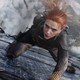 Natasha Romanoff, a.k.a. Black Widow, in a midair action sequence