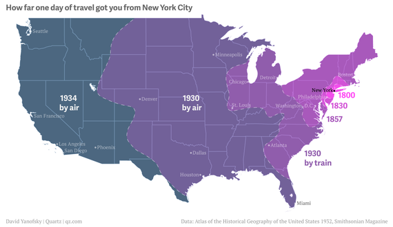 Nyc On Us Map How Far You Can Travel From New York City In A Day - The Atlantic