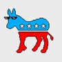 An illustration of a Democrat donkey wearing sunglasses