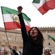People protest against the Iranian government in Rome, Italy on March 1, 2026.