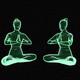 two green meditating silhouettes sat next to each other