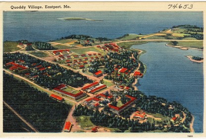 A postcard from Quoddy Village in Eastport, Maine, from between circa 1930 and circa 1945