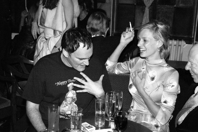 Image of Quentin Tarantino and Uma Thurman at the Chateau Marmont