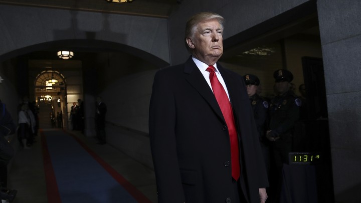 U.S. President-elect Donald Trump arrives on the West Front of the U.S. Capitol on January 20, 2017 in Washington, DC.