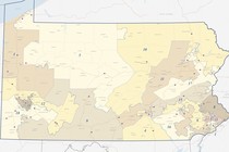 A map of Pennsylvania's congressional voting districts