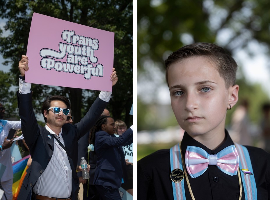 boy with sign and a boy in a bowtie