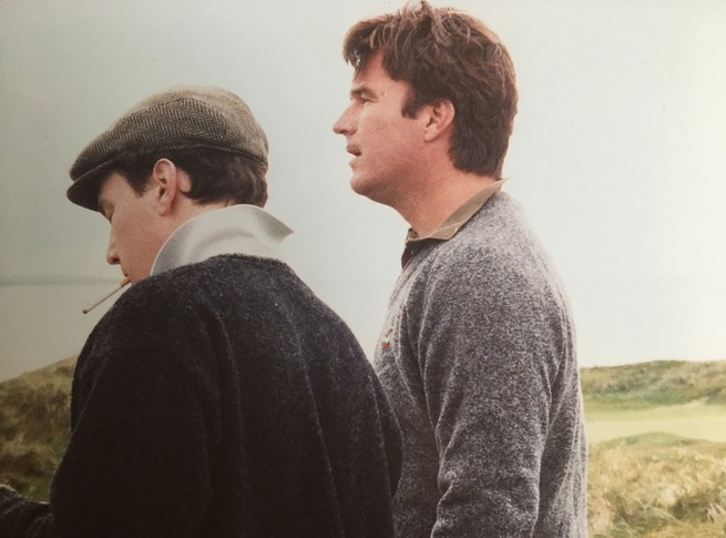 A color photograph of the author and a friend on a holiday in Ireland