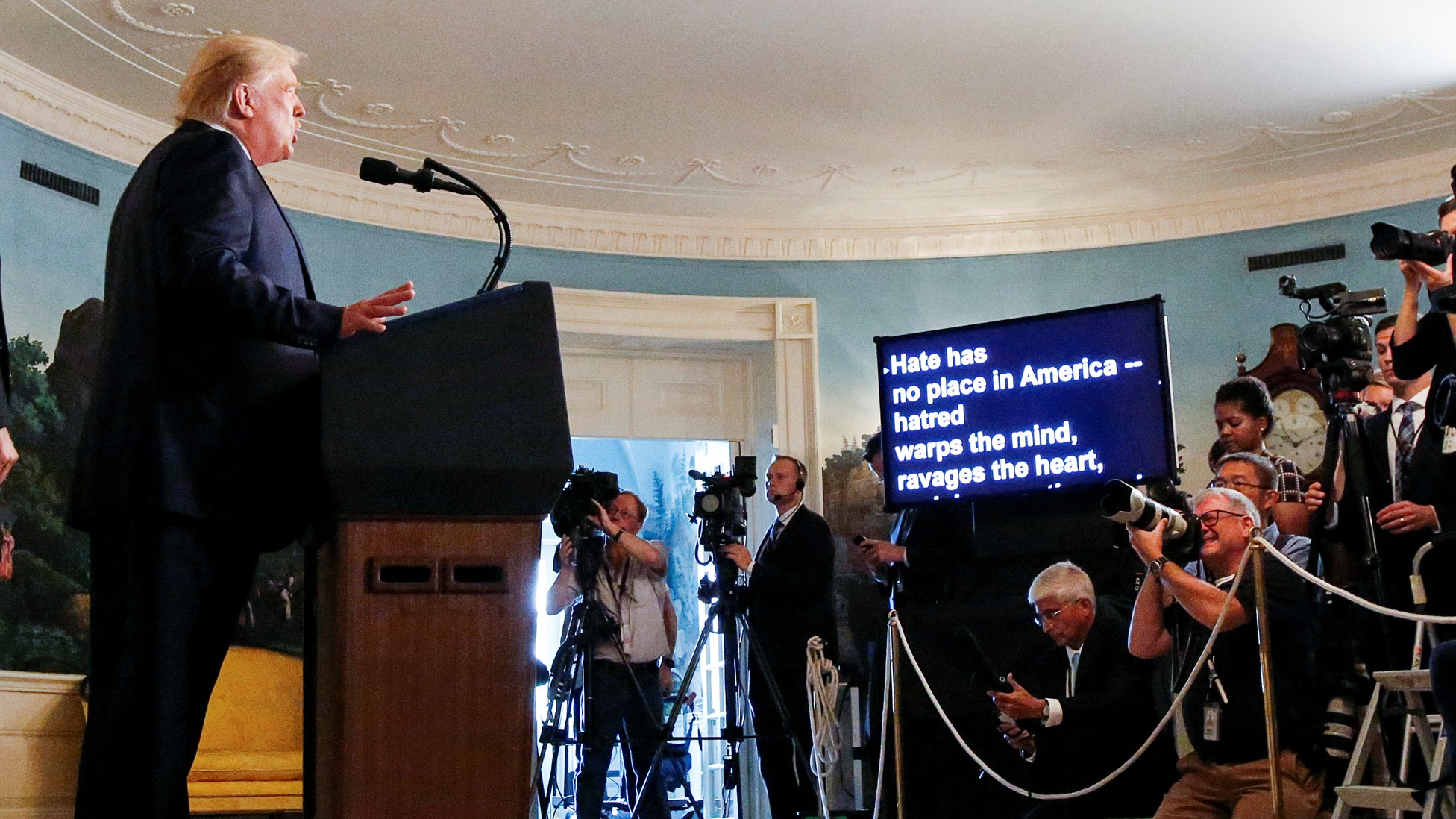 Trump opening truck door