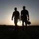 U.S. troops walk at their base in Logar province, Afghanistan, on August 4, 2018.