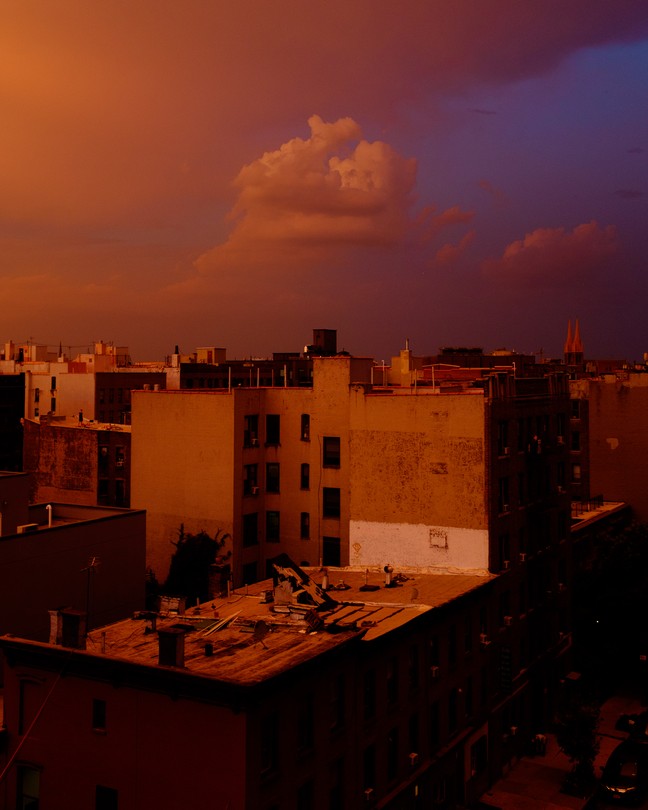 New York City skyline at dusk