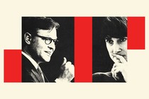 A photo-illustration featuring a picture of Mike Johnson and Marie Gluesenkamp Perez