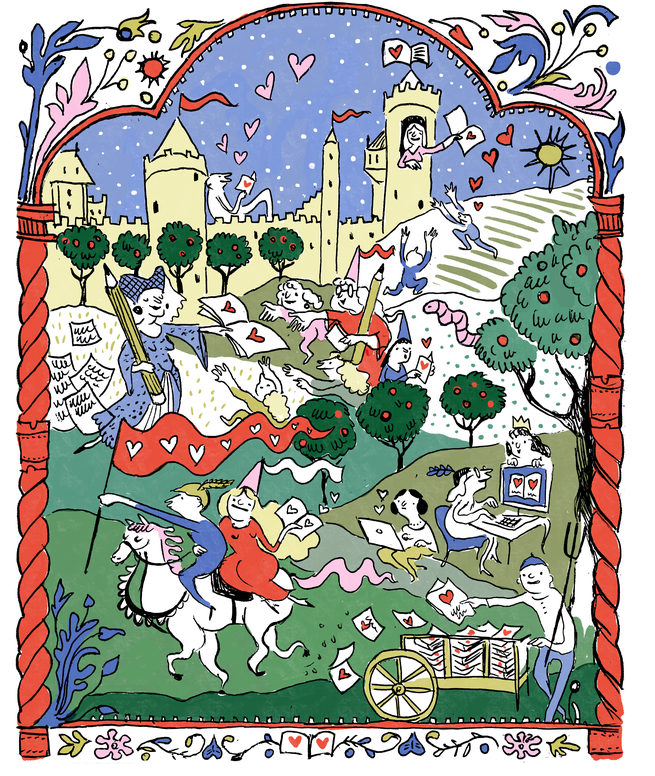 An illustration of a fantastical Romancelandia