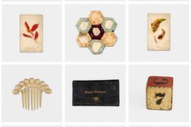 Twelve images of Dickinson family objects arranged in a grid