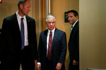 U.S. Attorney General Jeff Sessions arrives at a news conference on September 5.