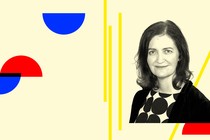 Emma Donoghue overlaid on geometric shapes