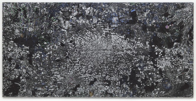 A photograph of Jack Whitten's Atopolis: For Édouard Glissant