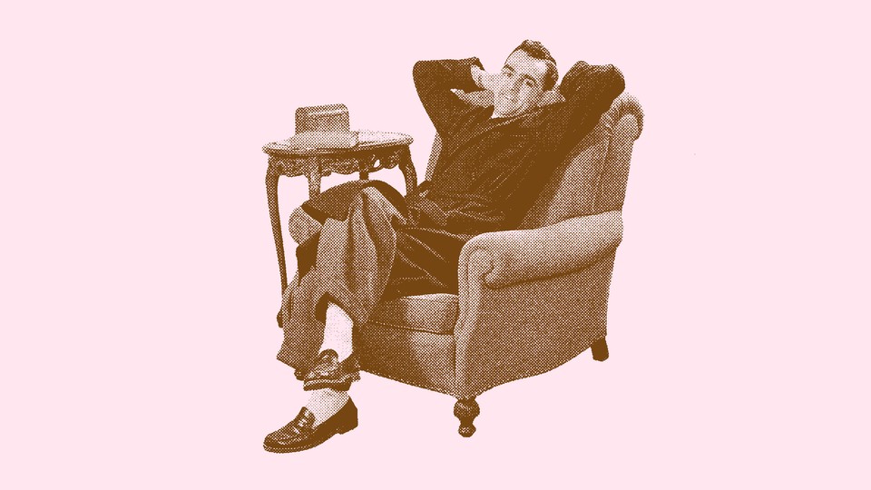 man resting on couch