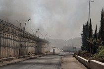 An Israeli protection fence in Al-Ram, near Ramallah