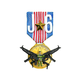 a "J6" gold medal featuring a toy soldier and toy guns