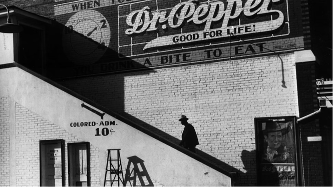 The stairs leading to the segregated section of a cinema in Belzoni, Mississippi, in 1939 (