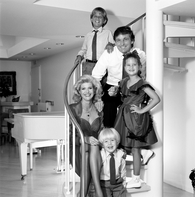 Donald Trump with his three oldest children and his then-wife, Ivana, in 1988