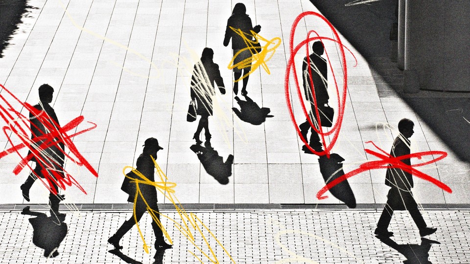 Illustration showing students with scribbles