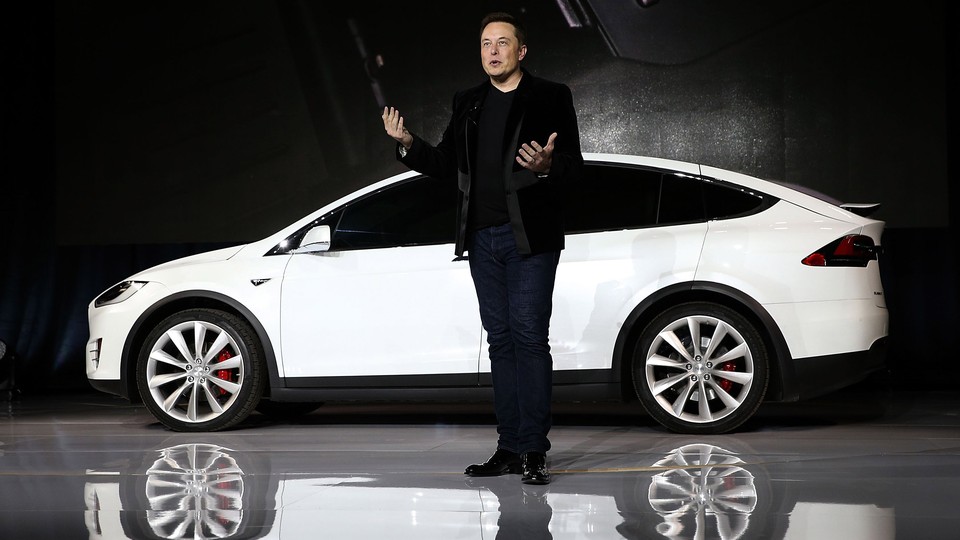 Elon Musk and a Tesla