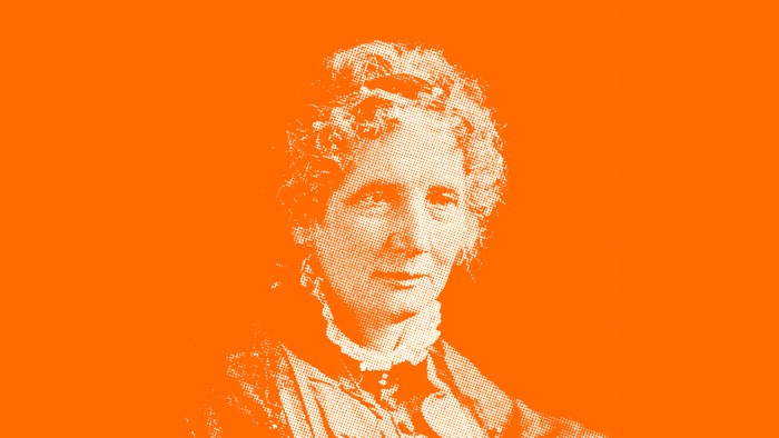 A photo of Harriet Beecher Stowe with an orange tint