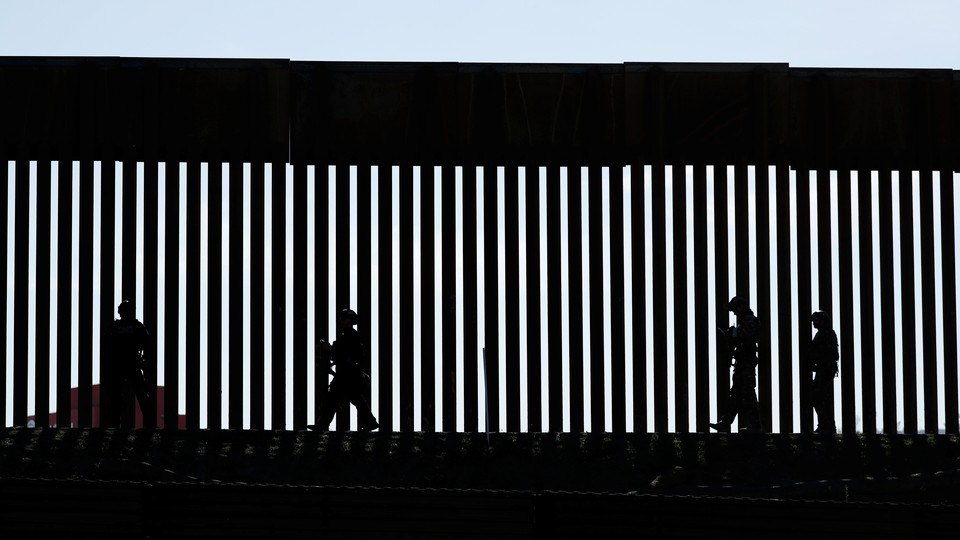 Border Patrol agents at the San Ysidro border between Mexico and the U.S.