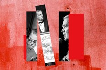 An illustration of Gavin McInnes, Corey Lewandowski, and Steve Bannon