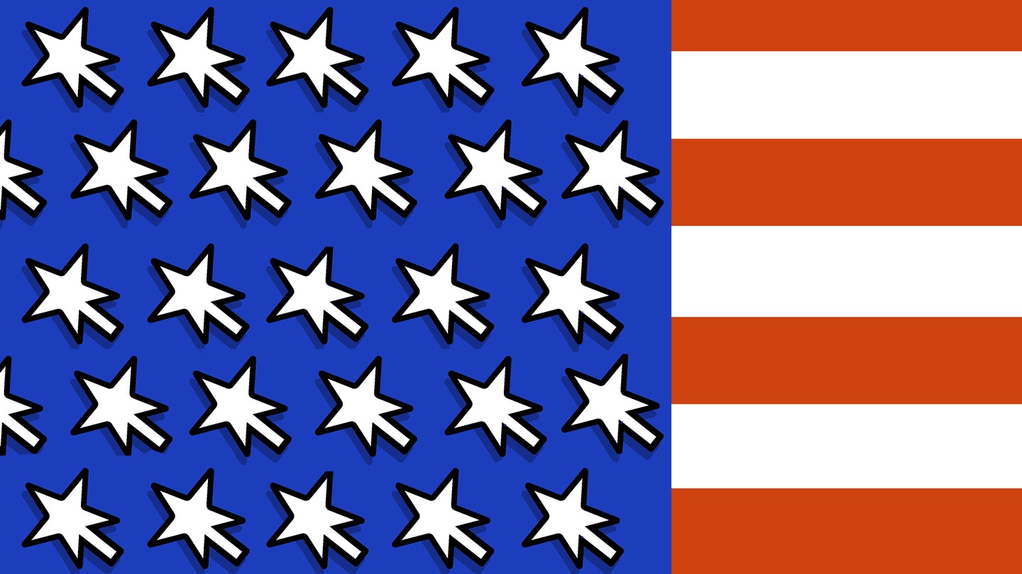 An American flag with stars as mouse cursors