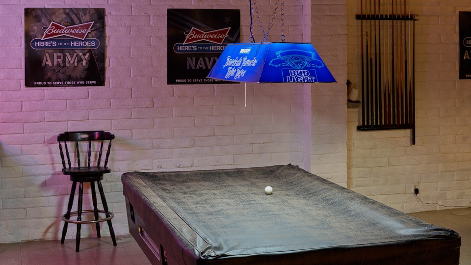 An unused pool table