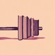 A barbell with books on each end in the place of circular weights