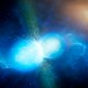 An artist’s impression of the merger of two neutron stars