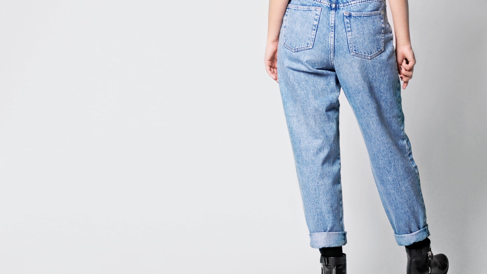 Womens Branded Mid Blue Wash Mom Jeans High Waisted Pants Ladies Trousers
