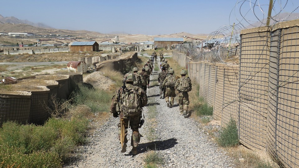 U.S. military advisers at an Afghan National Army base