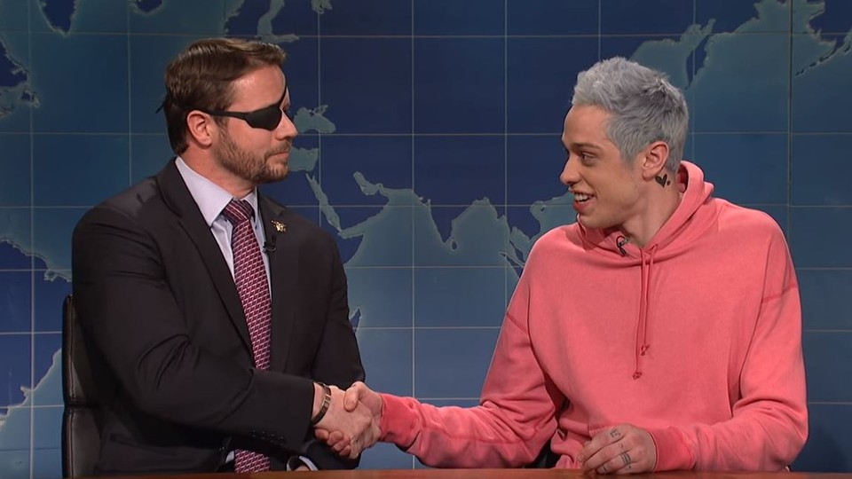 Congressman-elect Dan Crenshaw and Pete Davidson on 'Saturday Night Live'