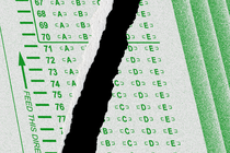 A Scantron sheet with a tear through it