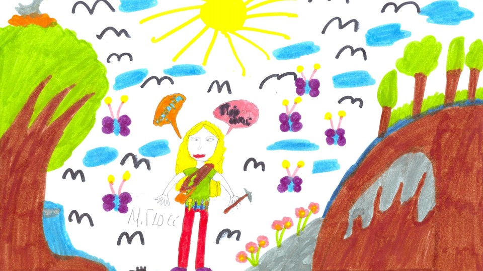 A child's drawing of a scientist, from a Draw-a-Scientist study
