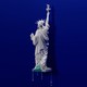 illustration of Statue of Liberty coated with white dripping paint