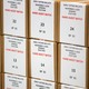 Arizona early voting ballots stacked in boxes dated November 2020.