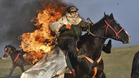 Photos of the Week: Cow Cuddling, Lava Flow, Fishermen’s Joust