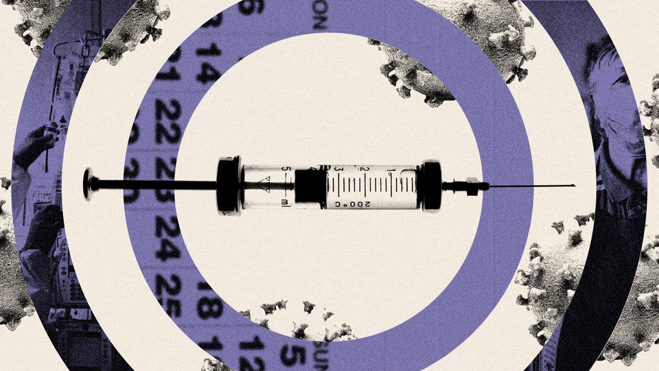 Illustrations of a vaccine syringe