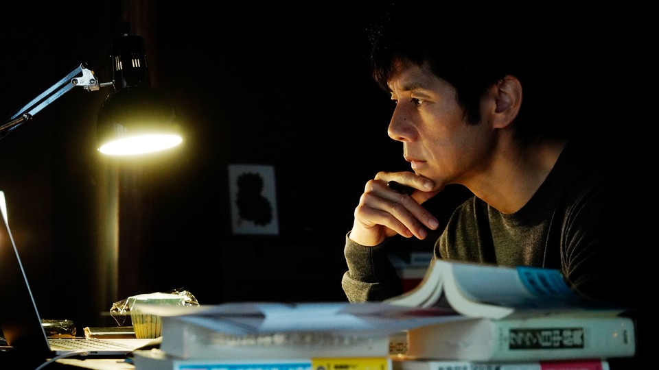 Kafuku at his desk in 'Drive My Car'